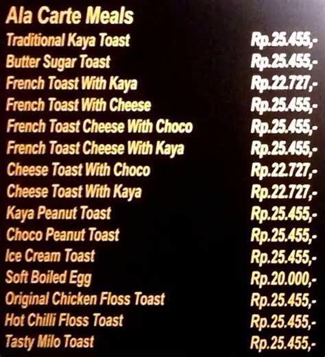 Ya Kun Kaya Toast Menu, Menu for Ya Kun Kaya Toast, SCBD, Jakarta - Zomato Indonesia