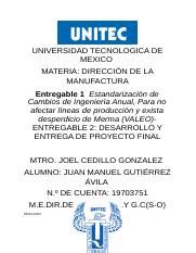 Entregable 1 Docx UNIVERSIDAD TECNOLOGICA DE MEXICO MATERIA