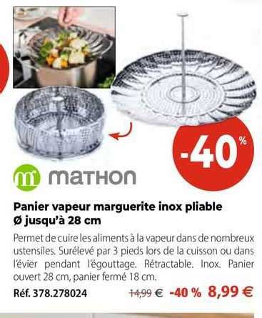 Promo Panier Vapeur Marguerite Inox Pliable Jusqu Cm Mathon Chez