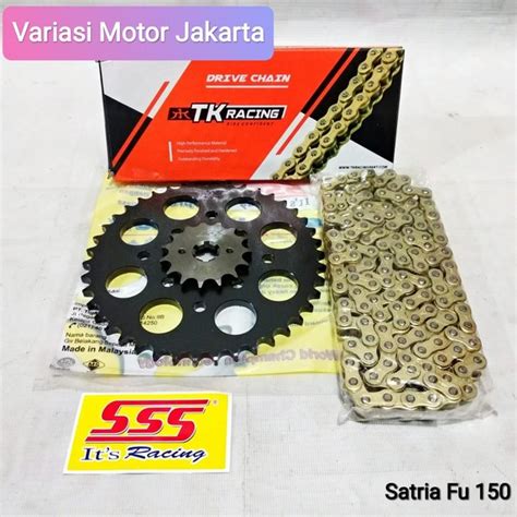 Jual Gear Set SSS Hitam Rante TK Satria Fu 150 428 HSL Gold Di Lapak