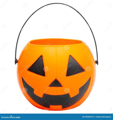 Halloween Jack O Lantern Bucket For Candy Trick Or Treat On Halloween Stock Image Image Of