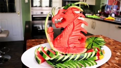 Art In Watermelon Dragon Fruit And Vegetable Carving And Cutting Tricks