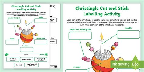 Christingle Cut And Stick Labelling Activity Teacher Made