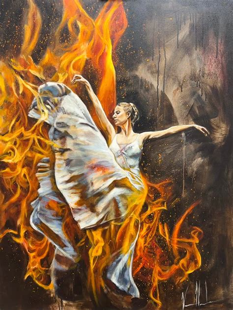 A Burning Flame Within - 30”x40” Original Acrylic Painting | Vanessa ...