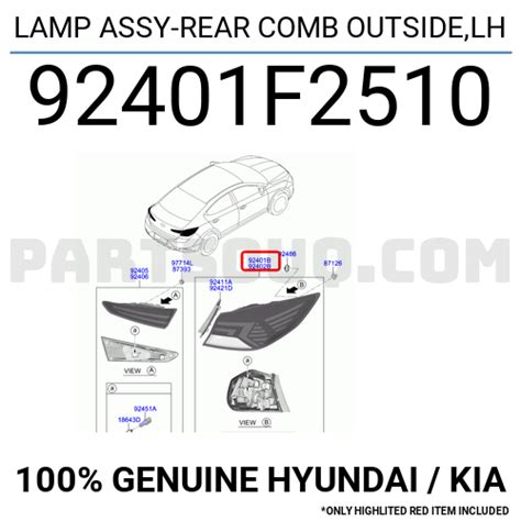 LAMP ASSY-REAR COMB OUTSIDE,LH 92401F2510 | Hyundai / KIA Parts | PartSouq