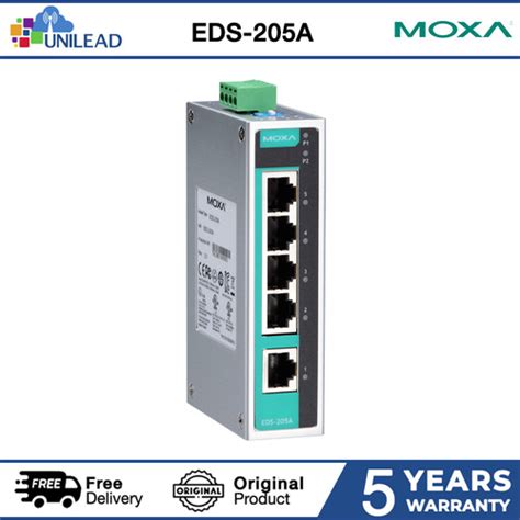 Jual MOXA EDS 205A Series 5 Port Unmanaged Ethernet Switches Jakarta