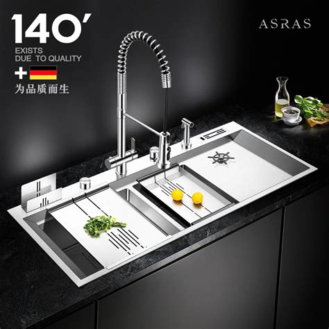 Asras Hand Made Sink Kitchen Stainless Steel Topmount Underside