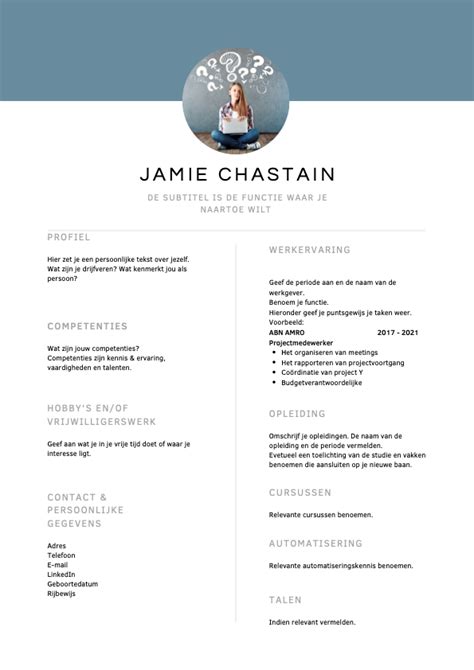 Hoe Maak Je Een Cv Tips Om Een Goed Cv Te Maken Inclusief Voorbeeld Cv