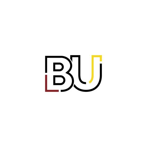 Abstract Letter Bu Logo Design With Line Connection For Technology And