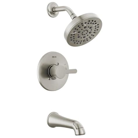 Delta Greydon Single Handle 5 Spray Tub And Shower Faucet In Spotshield