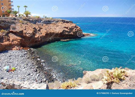 Beautiful Beach in Playa Paraiso N Tenerife Stock Image - Image of picturesque, ocean: 57988295