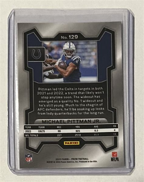 2023 Panini Prizm Michael Pittman Jr Indianapolis Colts 129 Mint EBay