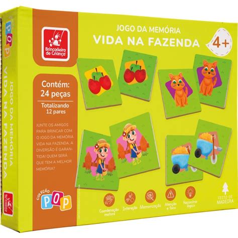Jogo Da Memoria Criança - Jogo da memoria em madeira vida na fazenda 24pcs - brinc. de crianca ...