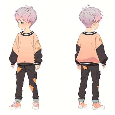 Premium AI Image | Trendy Anime Boy Character Turnaround Concept Art ...