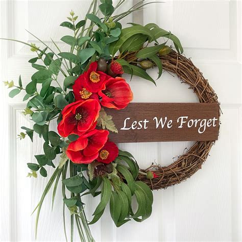 Made To Order Anzac Day Poppy Mountain Twig Wreath In 2022 Twig