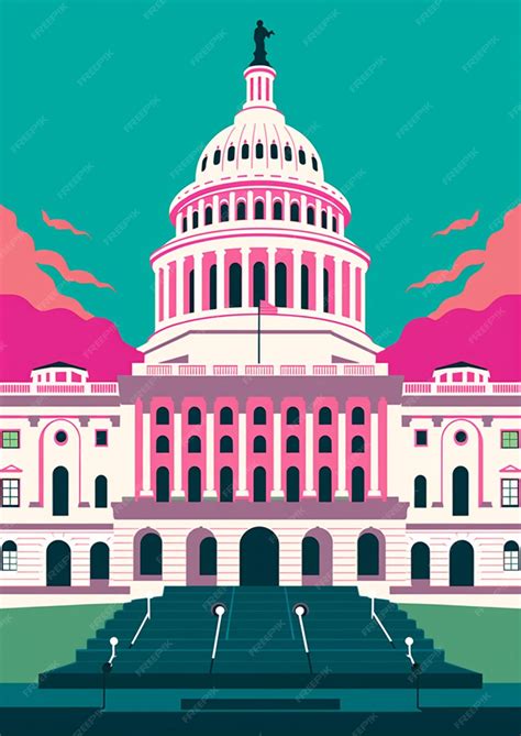 Premium Ai Image A Cartoon Style Illustration Of The Capitol Building