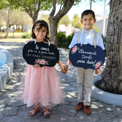 Letrero De Boda Para Pajecitos Negro Letras Sobresalientes En Venta En