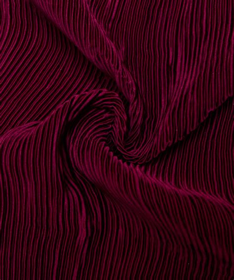 Maroon Colour Plain Pleated Satin Fabric