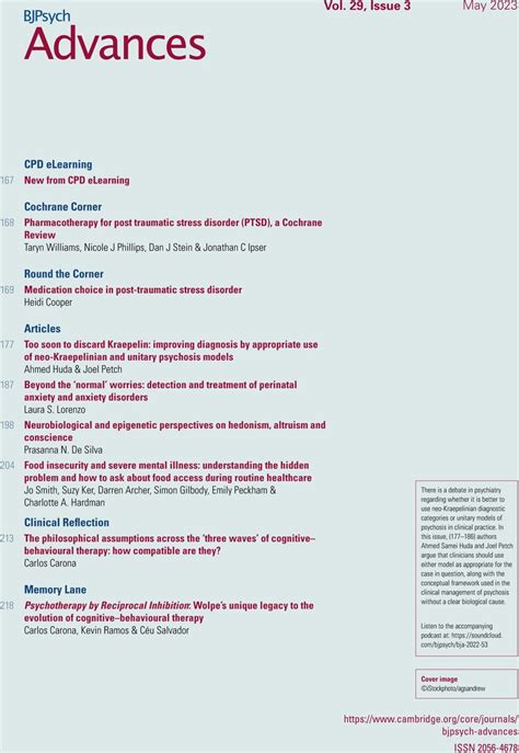 Bja Volume 29 Issue 3 Cover And Back Matter Bjpsych Advances Cambridge Core