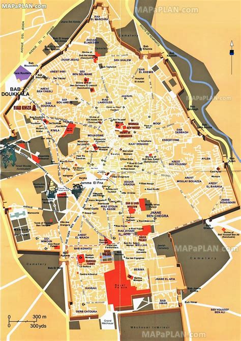 Marrakech Attractions Map | FREE PDF Tourist City Tours Map Marrakech 2025