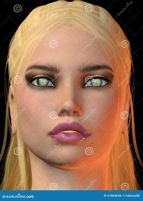 Blonde Vrouw Met Groene Ogen Stock Illustratie Illustration Of Vrij Makeup