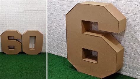 Como Fazer Número 6 de Papelão Grande 3D Para Decoração de Festa Numero