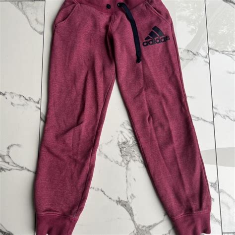 Burgundy Adidas Joggers For Women Size Xs Uk See Depop