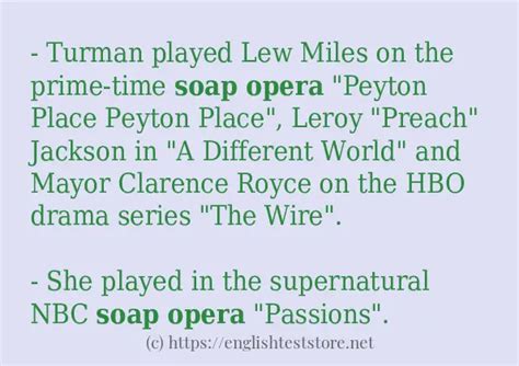 Some Example Sentences Of Soap Opera Englishteststore Blog