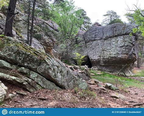 Robber`s Cave State Park Wilburton Oklahoma Rock Formations Stock