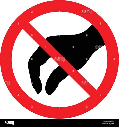 Do Not Touch Prohibition Sign With Black Hand Illustration Isolated