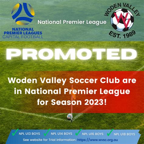 2023 WVSC Are In The NPL WODEN VALLEY SOCCER CLUB CLUB