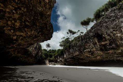 White Sand Mtende Beach In A Rocky Cove Zanzibar Stock Image Image