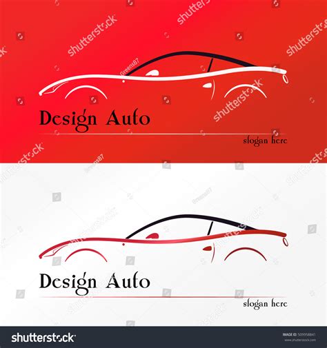 Red Sport Car Silhouette Logo Design Shutterstock