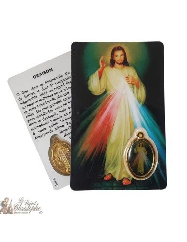 Medaglia Card Della Preghiera Di Cristo Misericordioso