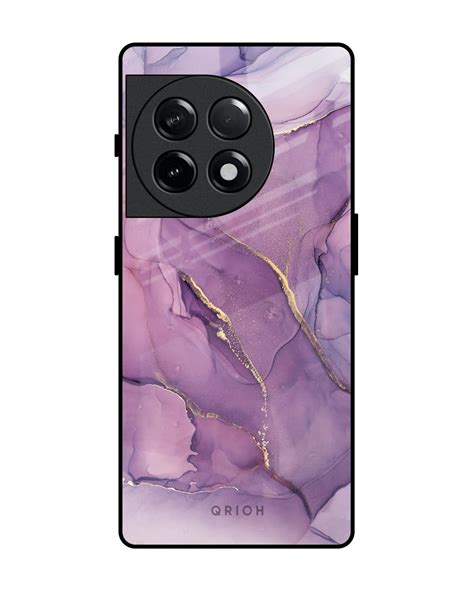 Buy Purple Gold Marble Premium Glass Case For OnePlus 11R 5G Shock