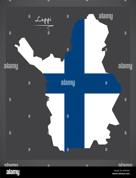 Mapa De Finlandia Laponia Finlandesa Con Bandera Nacional Ilustraci N