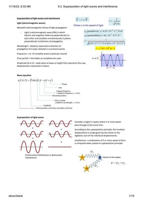solution superposition  light waves  interference studypool