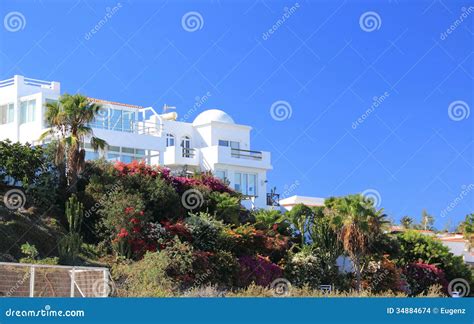 Luxury Beachfront Holiday Villas. Stock Photo - Image of flower, green ...