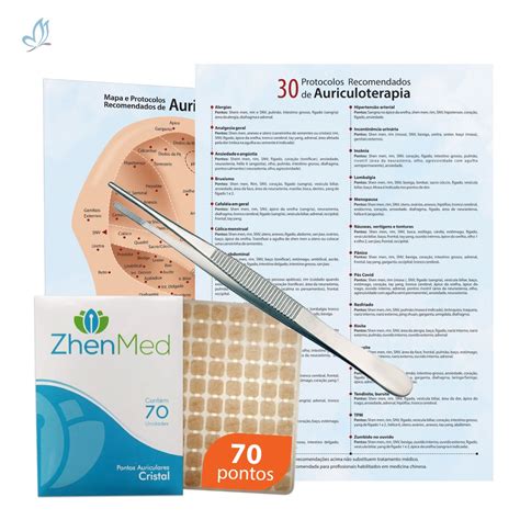 Kit Auriculoterapia Mapa Protocolos Pontos Auriculares Para Alunos De