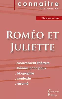 Fiche de lecture Roméo et Juliette de Shakespeare Analyse littéraire