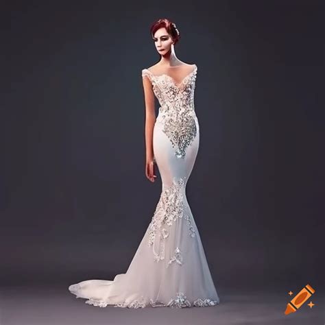 Exquisite Custom Made Mermaid Wedding Dress On Craiyon