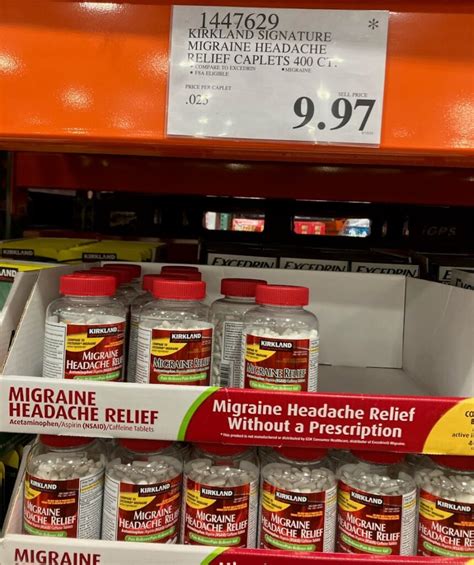 Kirkland Signature Migraine Headache Relief Caplets Costco97