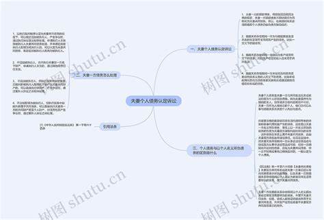 夫妻个人债务认定诉讼思维导图编号p6103284 Treemind树图