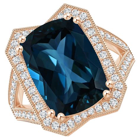 Customizable Angara GIA Certified Natural London Blue Topaz Twist