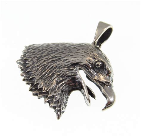 Sterling Silver Sinister Side Eagle Profile Pendant Renegade Jewelry