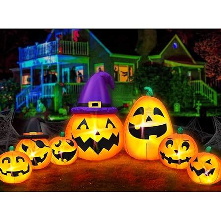 Amazon Turnmeon Ft Giant Halloween Inflatables Stacked Pumpkins