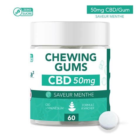 Chewing Gums CBD 50mg Magnésium Détente Hexa3