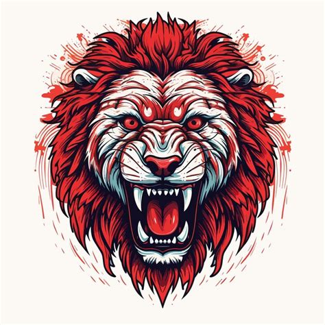 Premium Vector Angry Red Lion King Vector