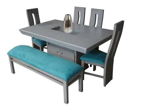 Ripley MP COMEDOR 4 SILLAS BANQUETA BLUE