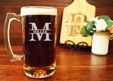 Monogram Beer Mug Groomsmen Beer Mug Beer Mug For Groomsman Etsy